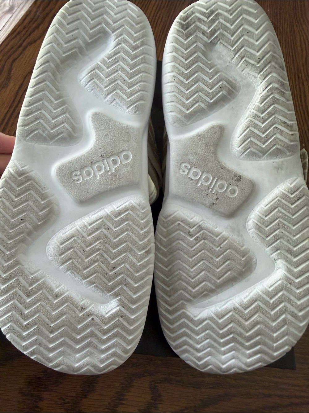 adidas Women's Beige and White Strappy Sandals - Picture 7 of 7